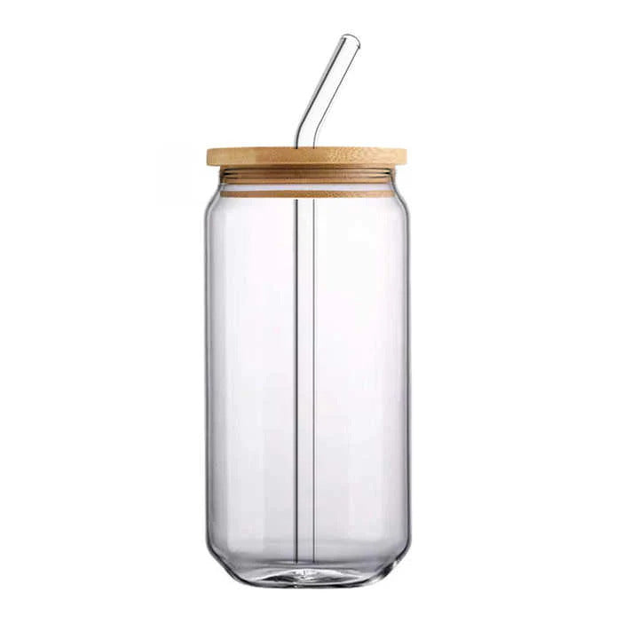 Coffee glass with bamboo lid