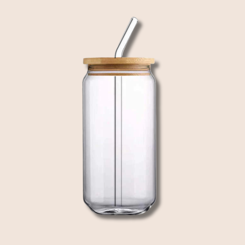Coffee glass with bamboo lid